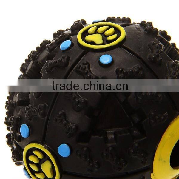 New Pet Dog Cat Food Dispenser Toy Ball Squeaky Giggle Quack Sound Training Toy Chew