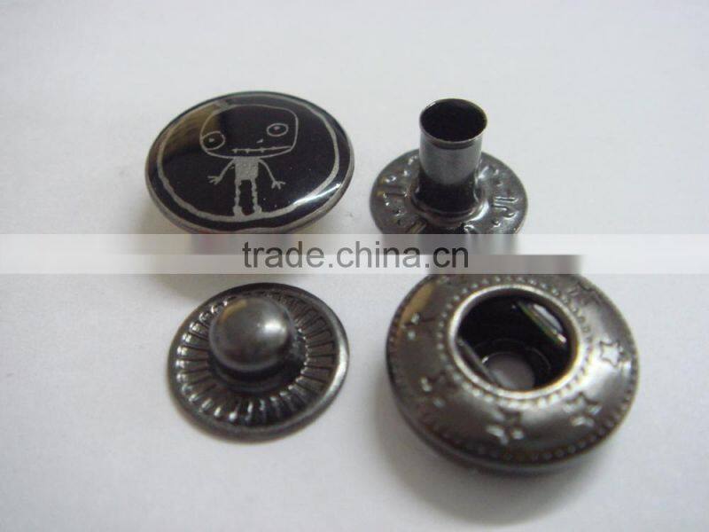 14mm fashion customer design metal spring snap button for chrild clothing