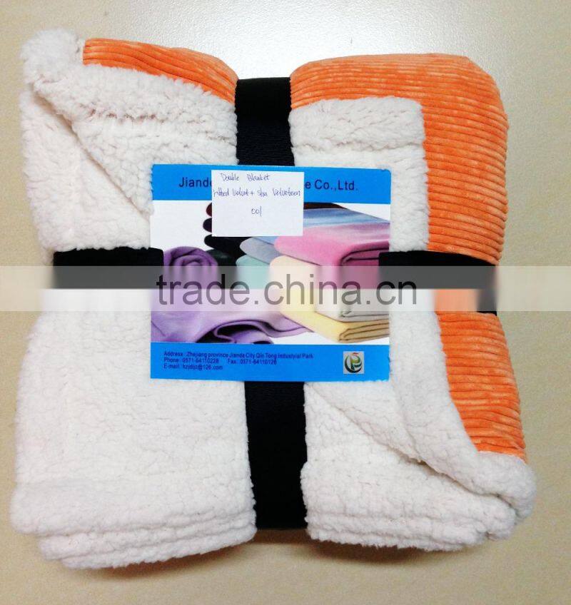 2015 Soft Luxury Fleece and Polar Fleece with Shu Velveteen for All Sizes Double Velvet Flannel Sherpa Fleece Plush Blanket