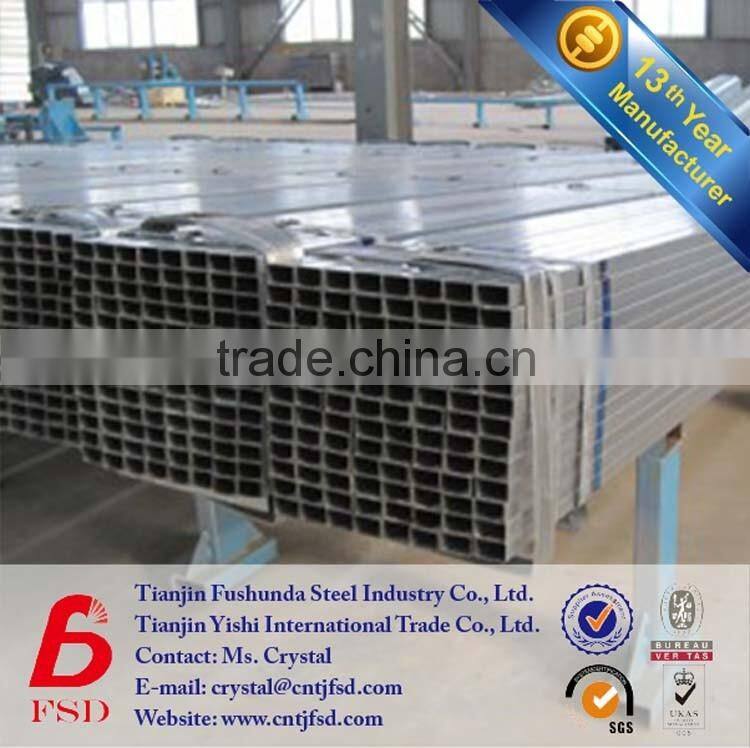 q195 thin wall pre galvanized square steel tube sizes