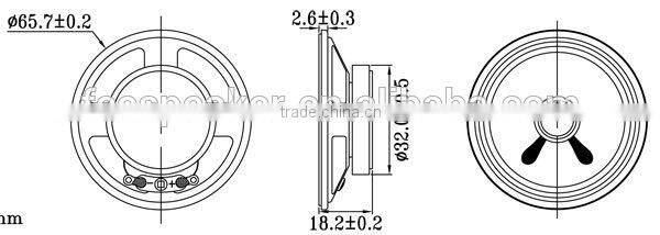 66mm 8ohm 0.5w outdoor waterproof mylar speaker