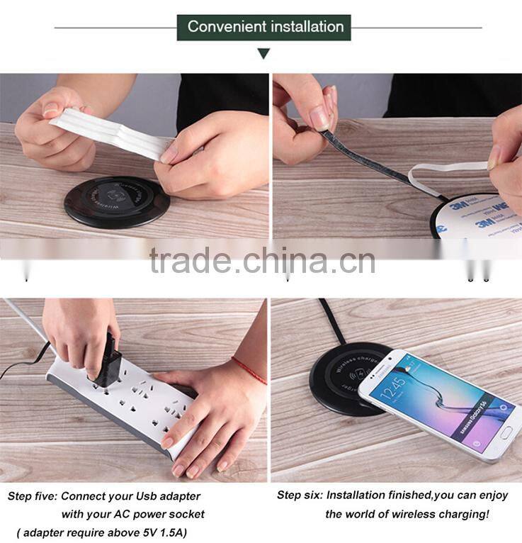 New popular Hotselling adhesive Qi wireless charger phone wireless charger with CE ROHS FCC approved