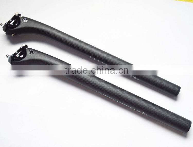 full carbon fiber bicycle seatpost MTB road bike parts superlight 190g seat post 3k matte 27.2/30.8 /31.6 *400MM offset 25mm
