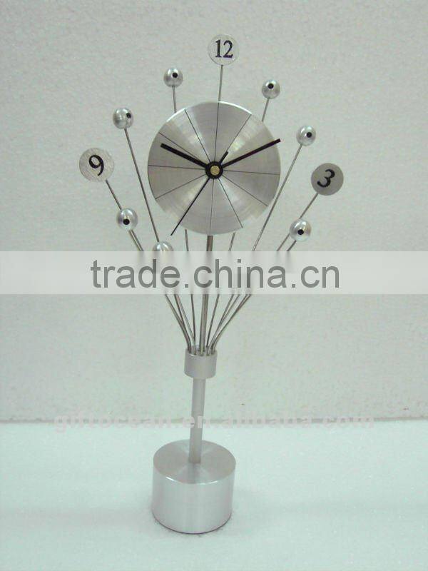 aluminum art metal desk clock,metal art crafts table clock