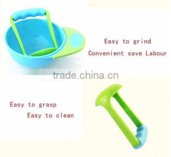 High quality 2016 Hot sale baby kid learn dishes grinding bowl handmade grinding food supplement children infant food mill
