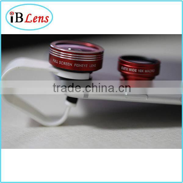 Universal clip Full screen:180degree fisheye 0.67x wide angle 10x macro lens for mobile phone
