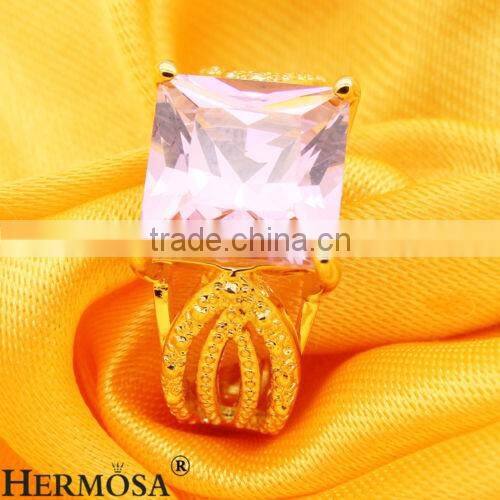 Good-Looking Deluxe Sweet Pink Kunzite 18K GP Women Engagement Ring Size 7 AR237