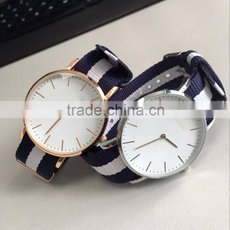 customized your logo Men Women Real Leather Nylon whatchband Luxury Rose Gold clock