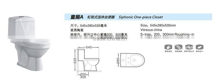 kids one piece siphonic mini size toilet for children