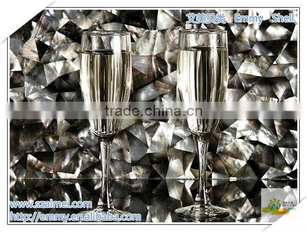 Strip black/gray mother of pearl seashell mosaic wall tile wall panel