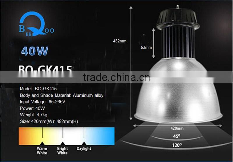 IP 54 warranty 3 years 50, 0000 lifespan 40w led high bay light fixturer