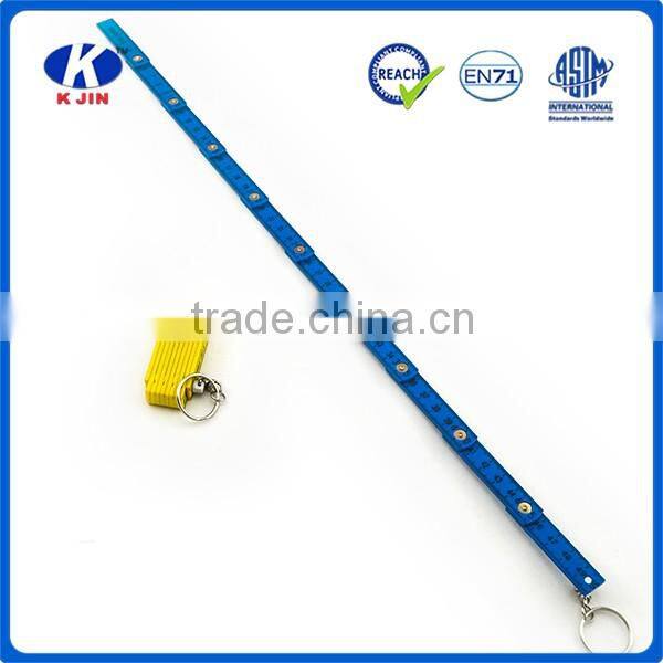 2016 Hot sale new style 50cm mini 5 fold belt buckle plastic ruler for office