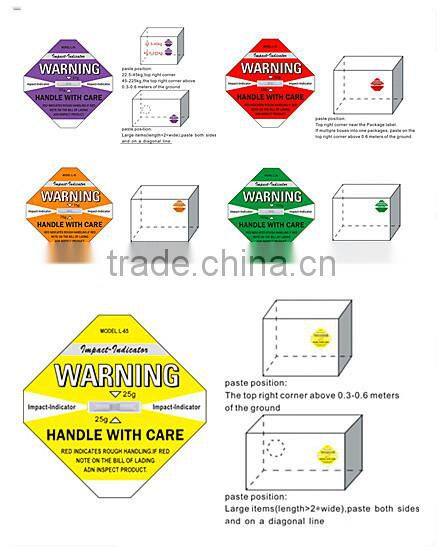 2015 Shockwatch Label Impact Indicator Shipping Label Monitoring Shock Label