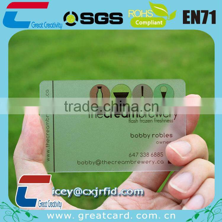 Clear 4C/4C Printing Transparent PVC Card