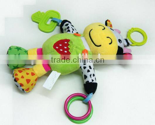 Plush educational toys/stuffed educational toy with rattles