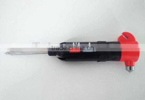 QC-176 6 IN ONE high quality multi function emergency seat belt cutter, strong bright torch, screwdriver set, hand tool
