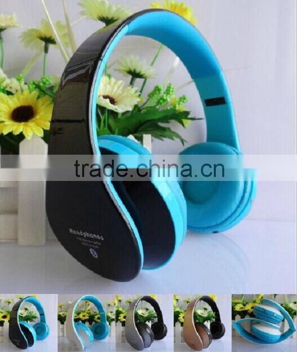 2014 new product wireless bluetooth headphone with FM and card
