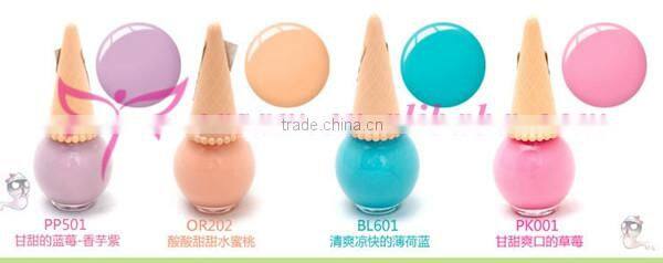 New ice cream nail polish bottle design eco-friend organic nail polish
