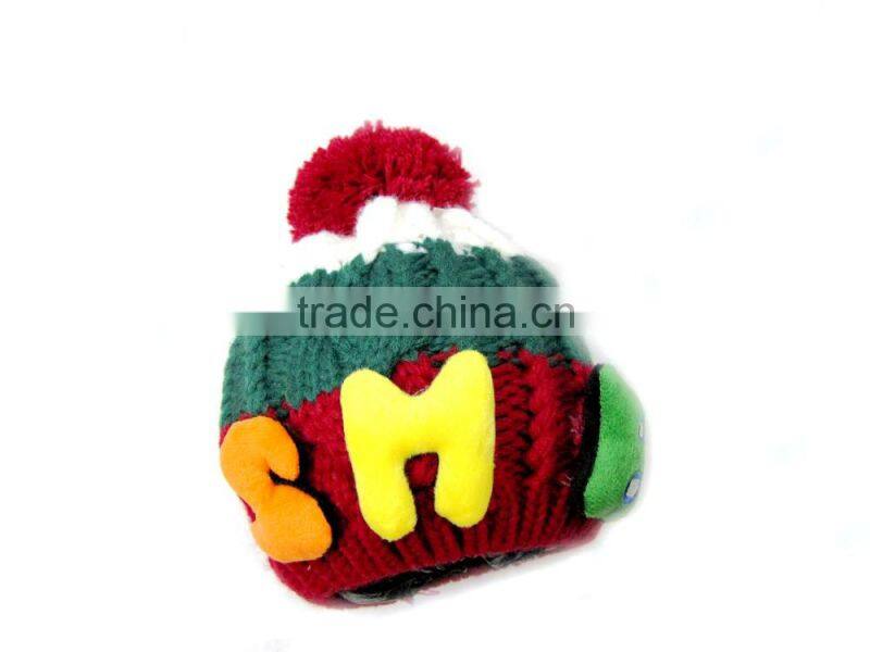 Wholesale Custom Colorful Acrylic Printing Crochet Kids Winter Hat
