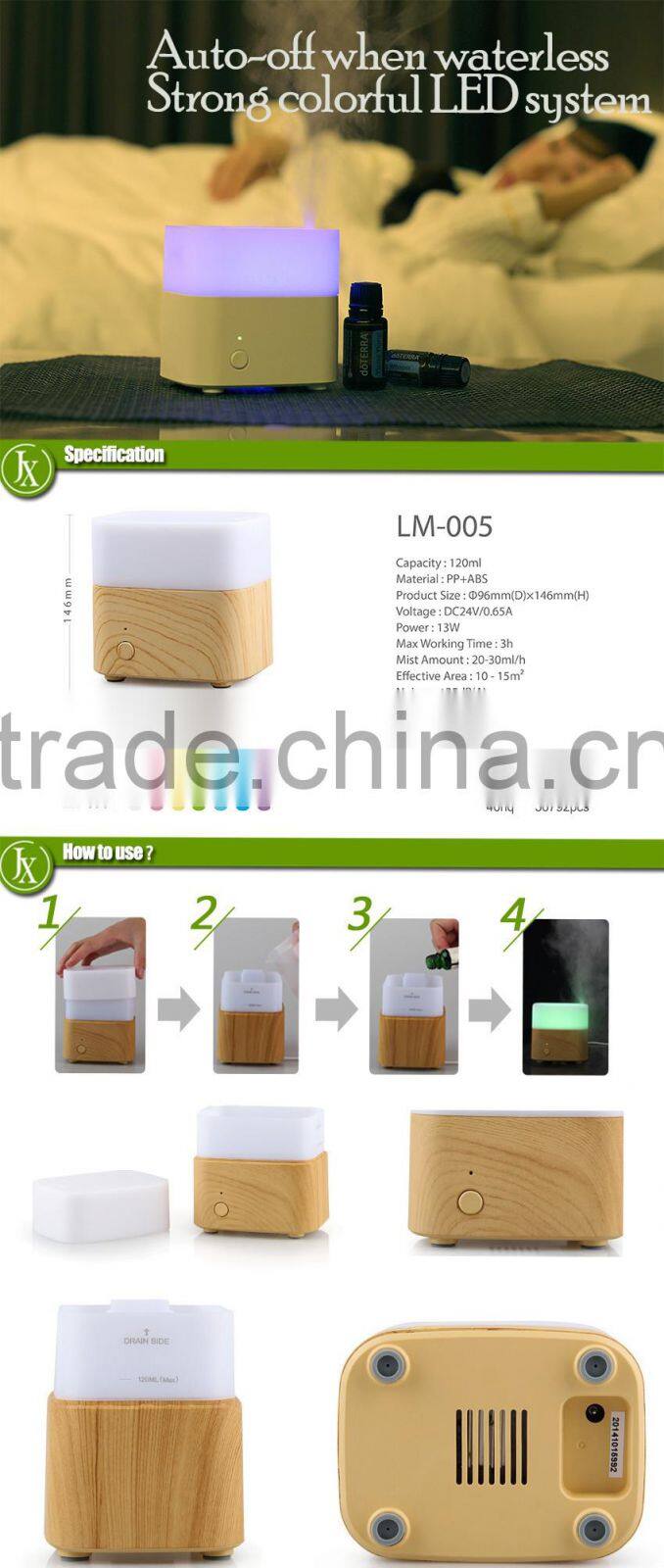 120ml Wood Mini Eletronic Fog Humidifier