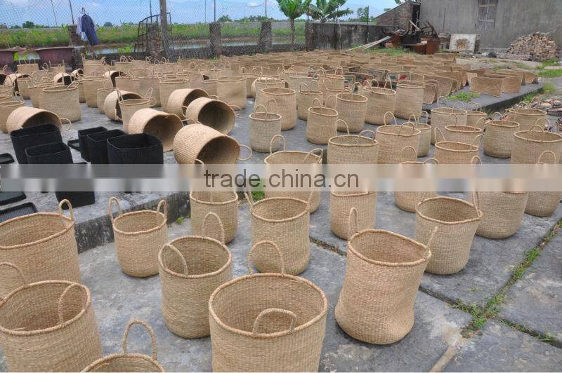 seagrass and straw picnic basket