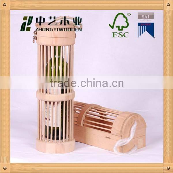Trade assurance FSC unfinished solid pine wood natural color wine box