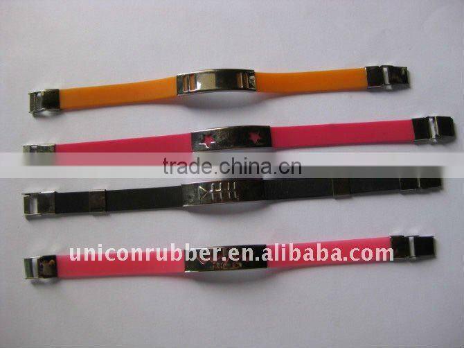 quality silicone bracelets with metal clip