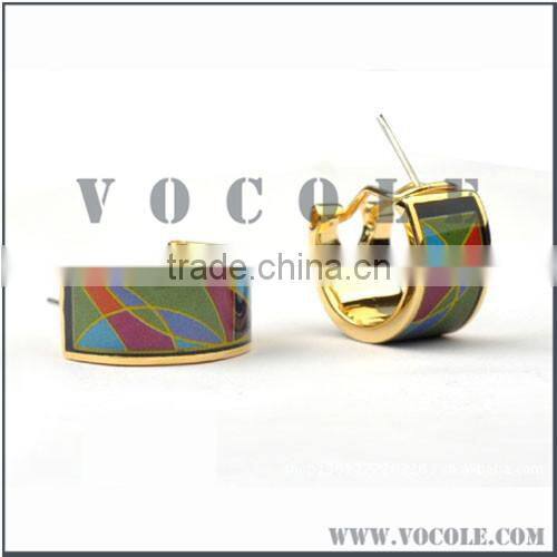 Dangle cuff hoop jewelry stainless steel Enamel earrings