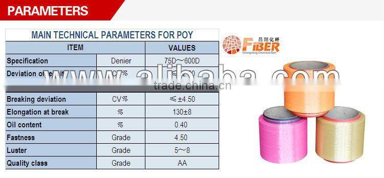 Dope dyed polyester yarn filament POY knitting yarn blanket yarn semi dull or trilobal bright China manufacturer