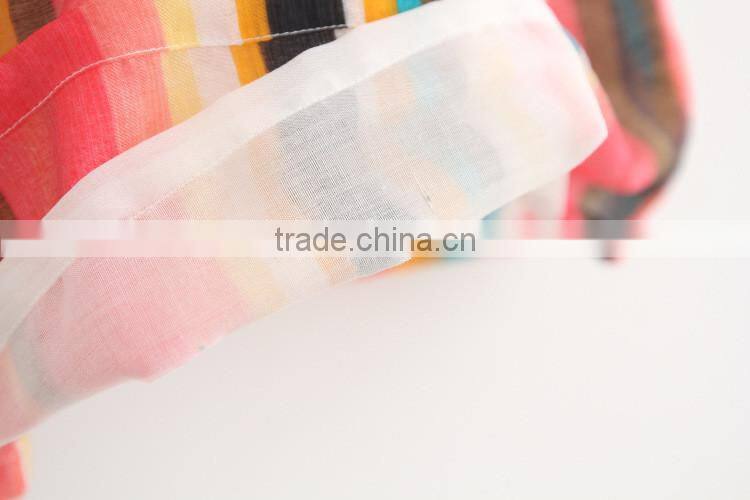 High quality baby girls floral cotton and linen baby girls spaghetti Strap dress