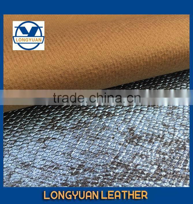 shinny snake skin synthetic leather for shoes animal skin leather