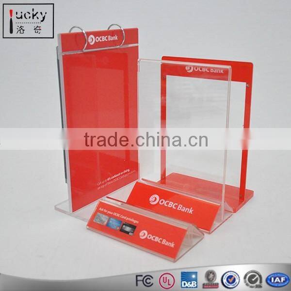 Red Acrylic Wall Holder With Two Pocket