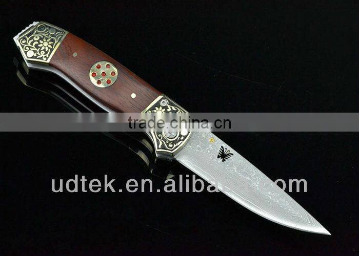 Acid branch version OEM Damascus Steel Folding Knives Collection Knife UDTEK01303