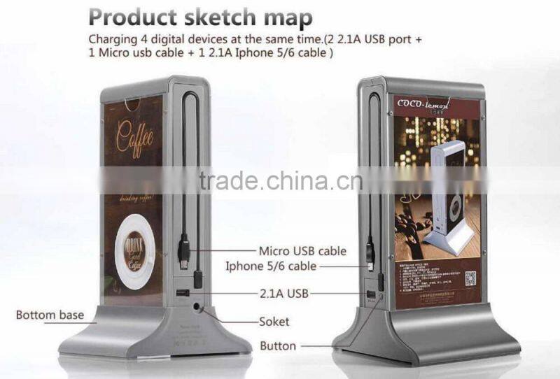 New Style menu power bank 20800mAh USB External Backup Battery Charger PowerBank for all phone