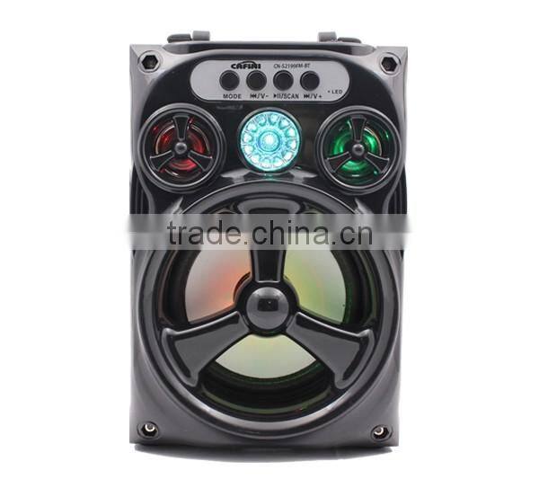 New launch portable wooden karaoke bluetooth speaker with wireless microphone and guitar input