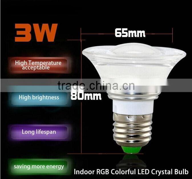 High quality Colorful 3W Crystal led light bulb RGB LED Bulb