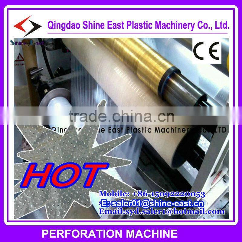 Micro- perforated Plastic fruit / food Film Punching and Perforating Machine for PVC PP PE LDPE HDPE casy poly prop film