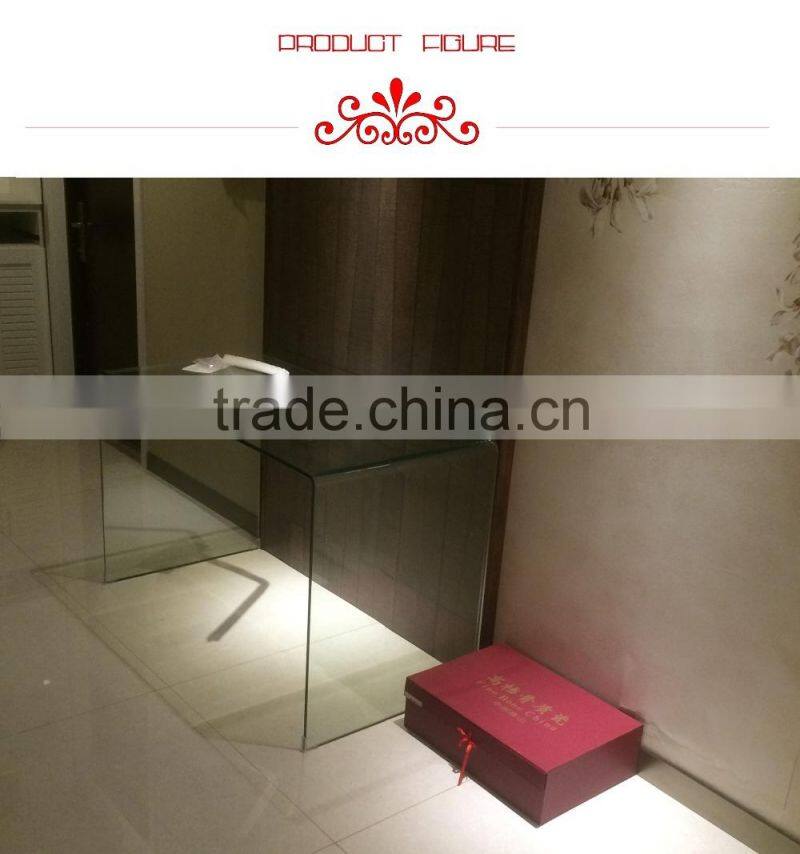 Luxury wall mounted curved glass console table