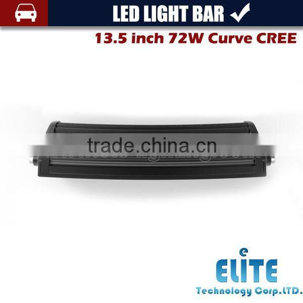 13.5 inch 72w offroad curve led light bar for trucks jeep