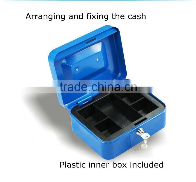 small metal key lock cash money safe security box
