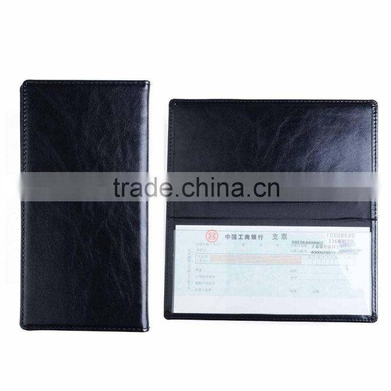 China leather factory price checkbook holder leather checkbook case