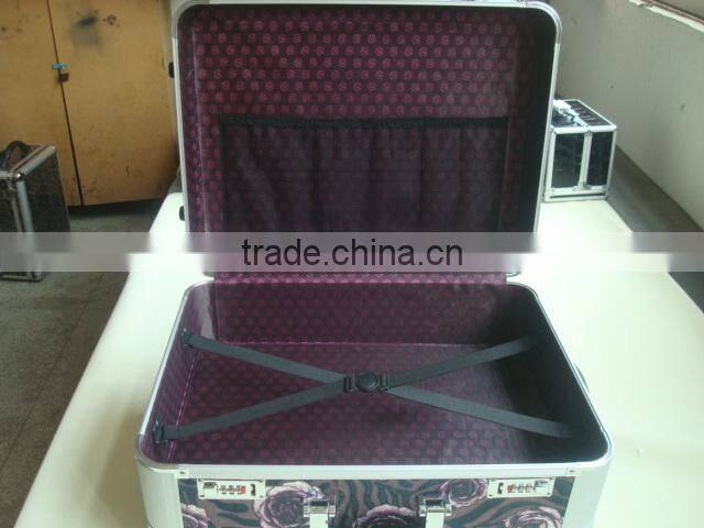 PVC vintage luggage case,polyester make up case trolley makeup bags cases,aluminum luggage case