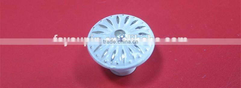 Round Flower Design Zinc Alloy furniture Knobs and Ivory White Cabinet and drawer Knob
