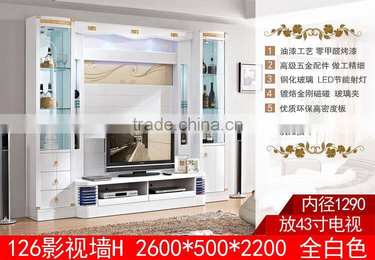 Latest designs tv wall unit cabinet cheap living room furniture
