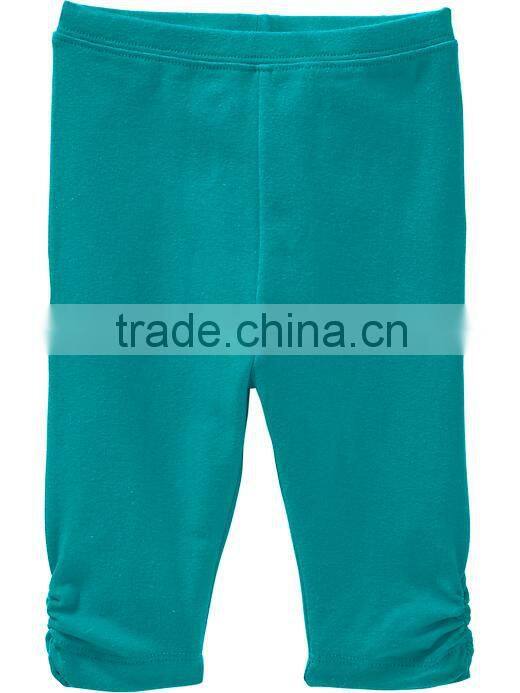 wholesales lowest price cotton ruffle girls half plain legging