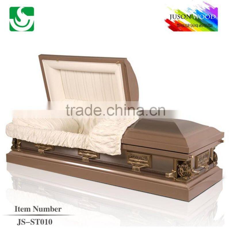 velvet lining 18/20 ga steel metal casket used for funeral