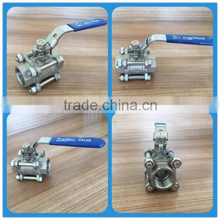 High Quality Competitive stainless steel three piece stainless steel ball valve