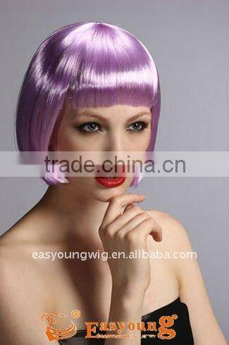 Cheap synthetic purple colorful party wig, halloween cosplay wigs for party