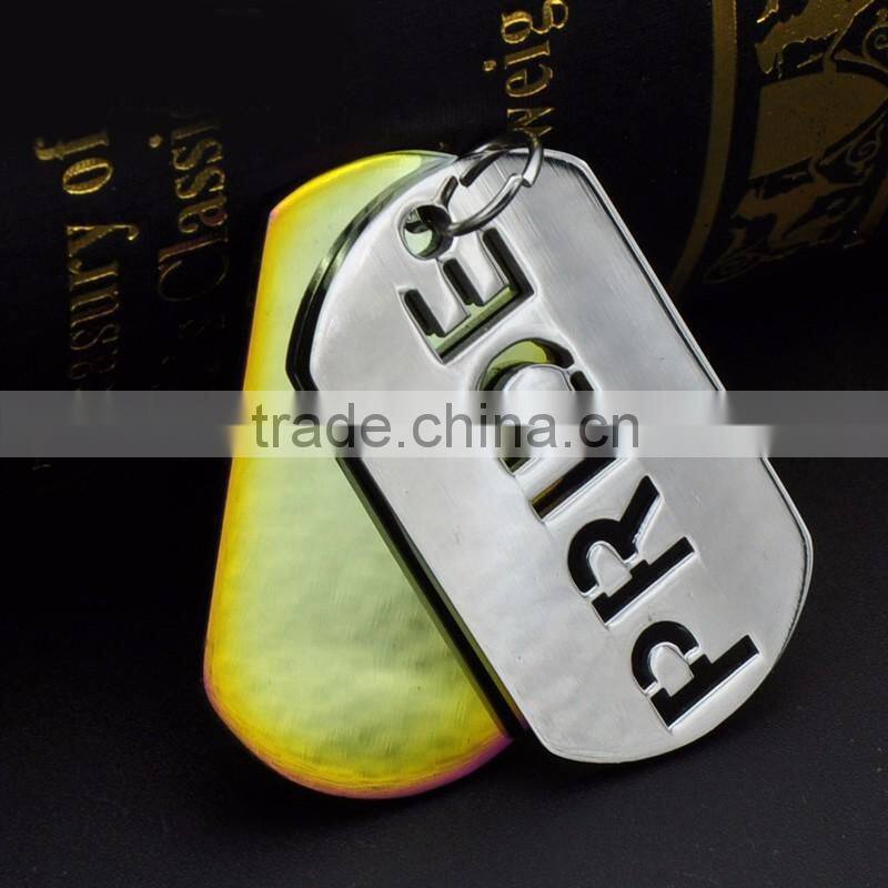Europe 2pieces Purple High Polishing Stainless Steel Dog Tag Jewelry Pride Pendant