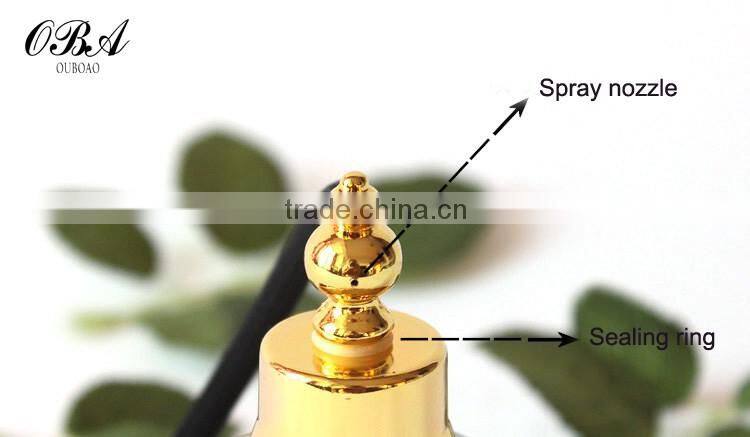 Handmade luxury european style creative air bag golden glass perfume bottle,Round empty gasbag spray glass bottle 100ml